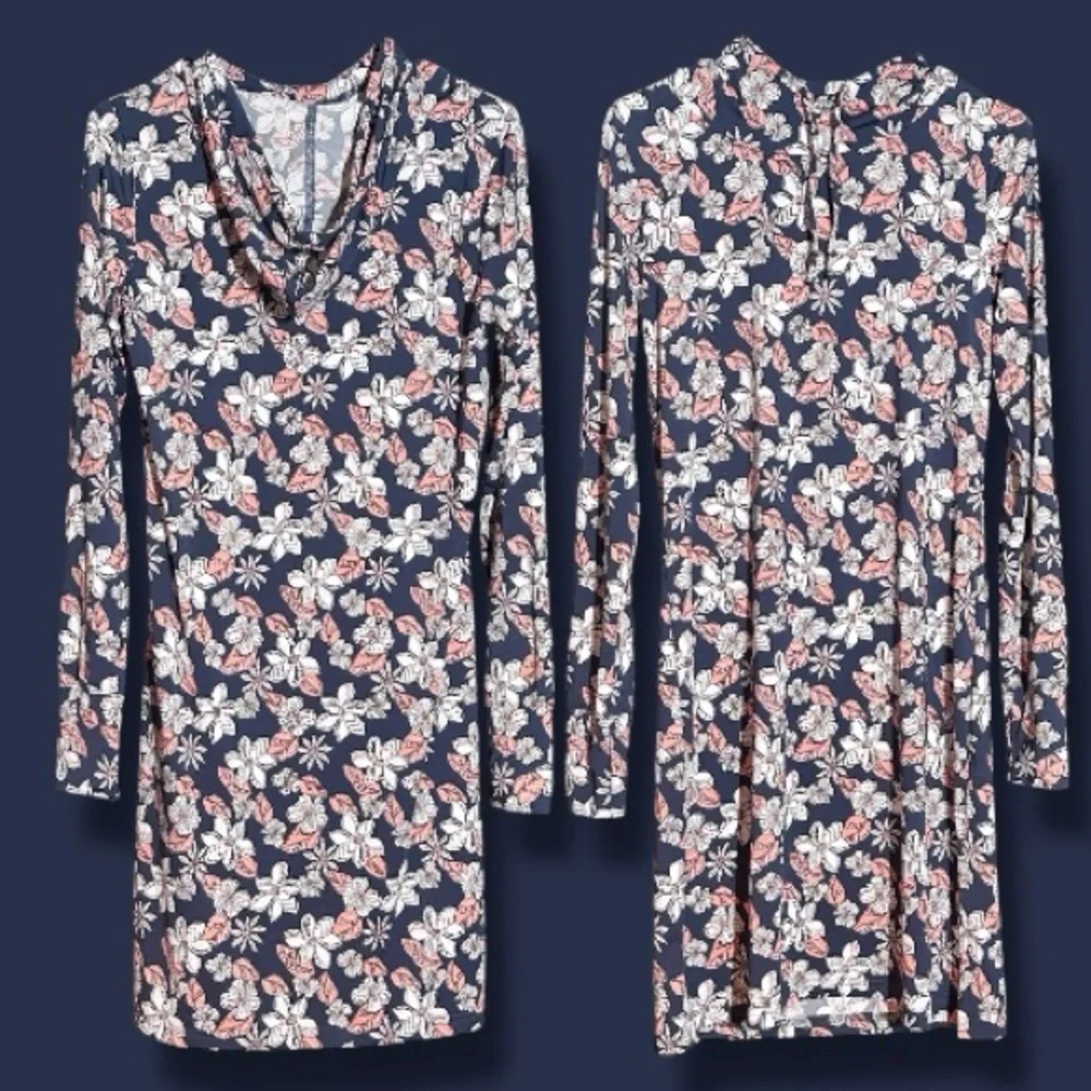 EUC (Like New) ASPEN Floral Hooded Swim Coverup in Blue, Pink, Cream. Size S - Picture 2 of 13